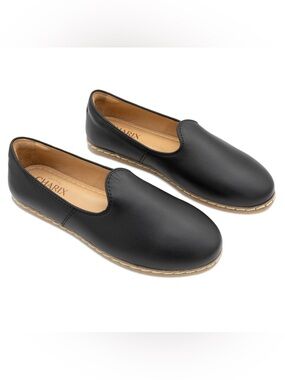 Charix Black Slip-On Leather Casual comfort Shoes 40 / 9.5